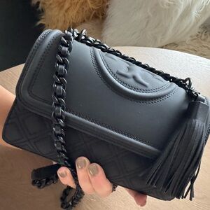 Tory Burch Fleming Shoulder Bag - Matte Black